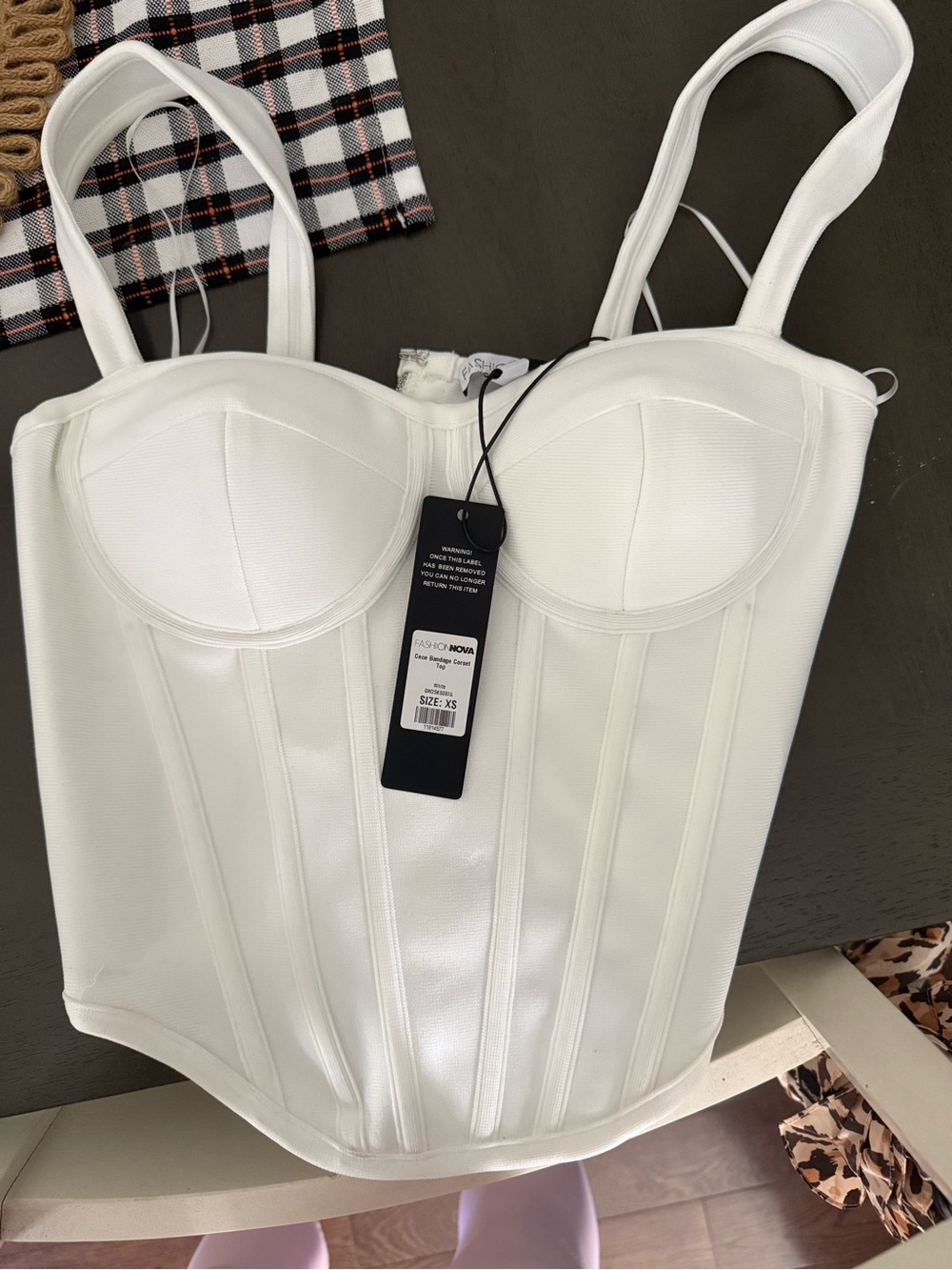 Fashion Nova White Structured Bustier Camisole